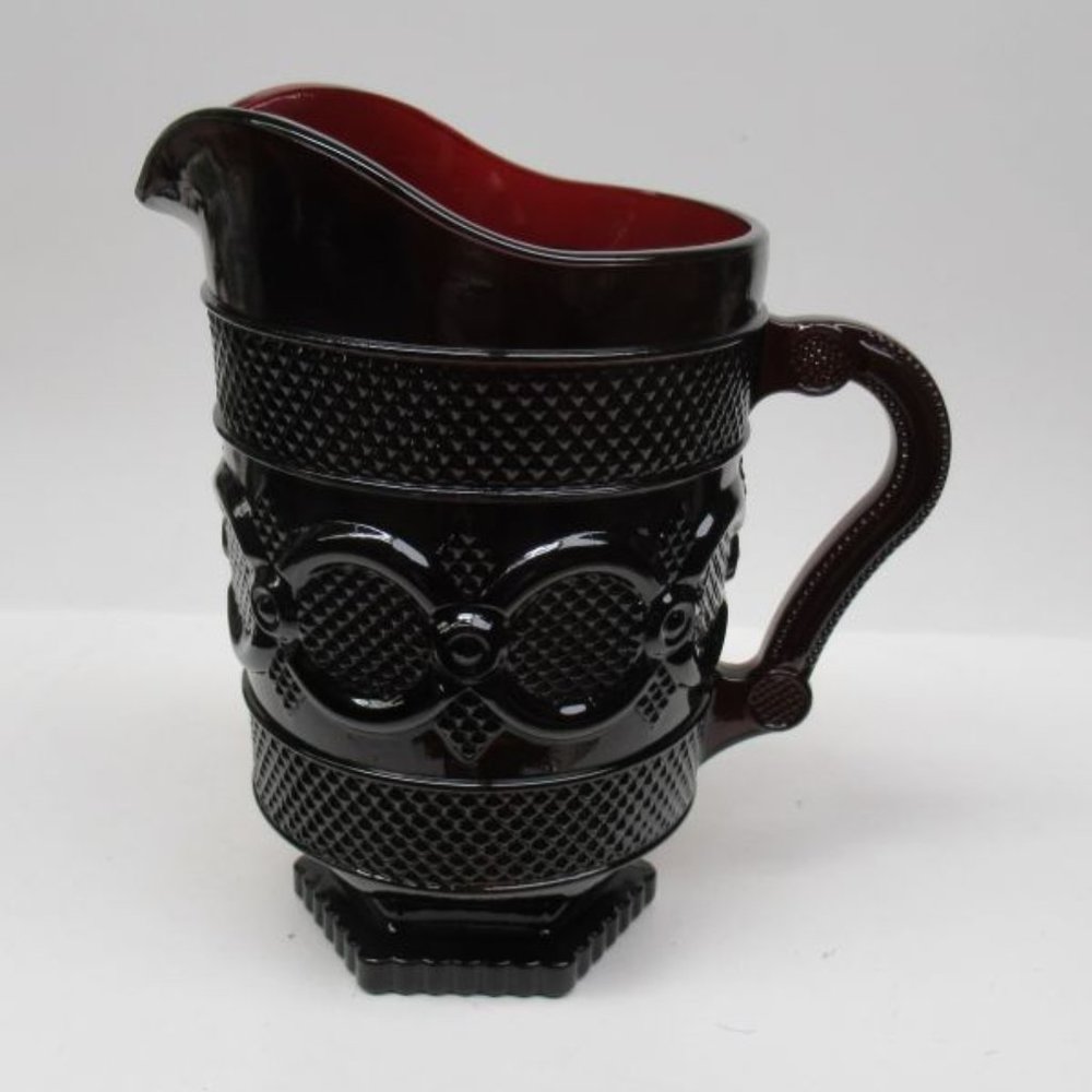 Avon Ruby Red Glass CAPE COD 8 1/2 Inch High Water Pitcher